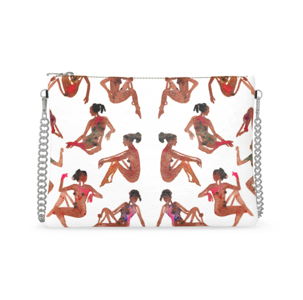 UNTITLED x Fahren Feingold "BROWN FAIRIES" Crossbody Bag With Silver Chain - Limited Edition