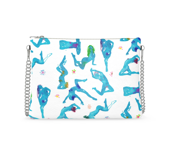 UNTITLED x Fahren Feingold "BLUE FAIRIES" Crossbody Bag With Silver Chain - Limited Edition