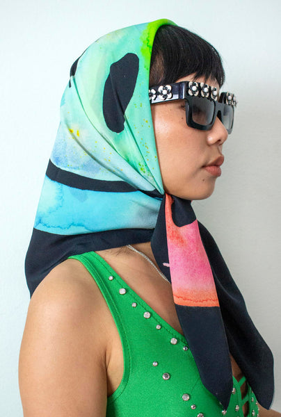 Fahren Feingold "SUPER HAPPY" SILK SCARF Limited Edition