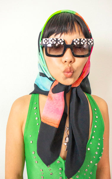 Fahren Feingold "SUPER HAPPY" SILK SCARF Limited Edition
