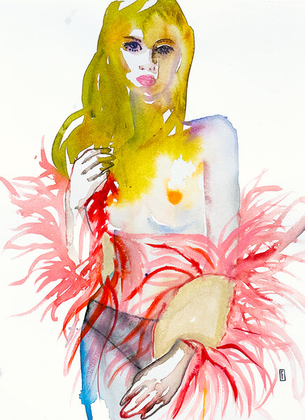 Fahren Feingold "UNDER A PINK MOON SPELL" (Framed)