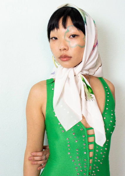 Fahren Feingold "PRINCESS POT LEAF" SILK SCARF Limited Edition