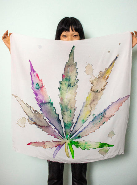 Fahren Feingold "PRINCESS POT LEAF" SILK SCARF Limited Edition