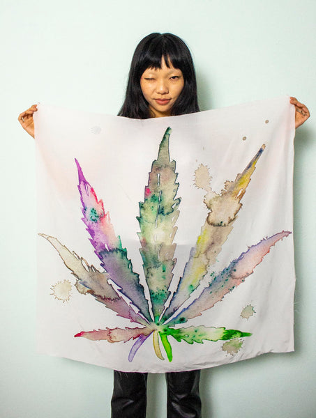 Fahren Feingold "PRINCESS POT LEAF" SILK SCARF Limited Edition