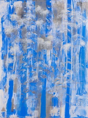Camilla Webster "Evening Trees (Midnight Blue & Silver)"