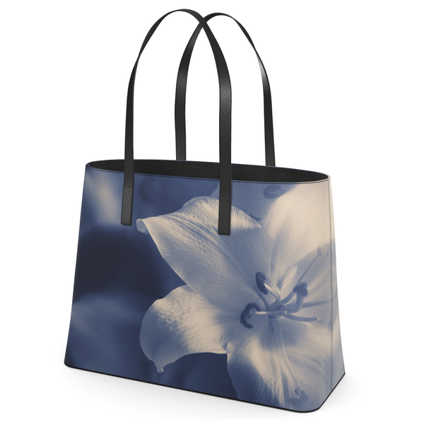 UNTITLED x Indira Cesarine "Blue Lillies" Kika Leather Tote Bag - Limited Edition