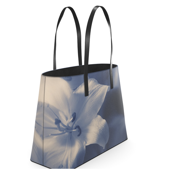 UNTITLED x Indira Cesarine "Blue Lillies" Kika Leather Tote Bag - Limited Edition