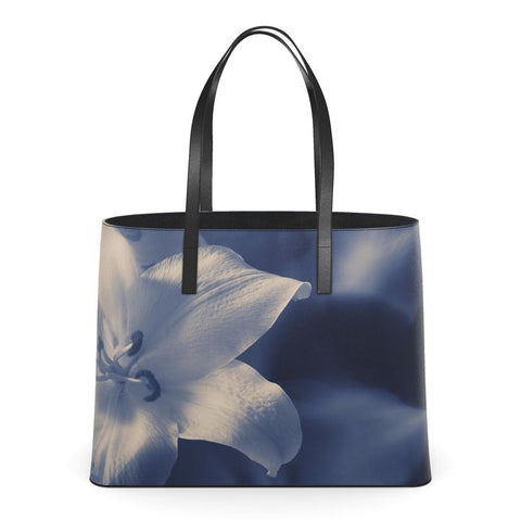 UNTITLED x Indira Cesarine "Blue Lillies" Kika Leather Tote Bag - Limited Edition