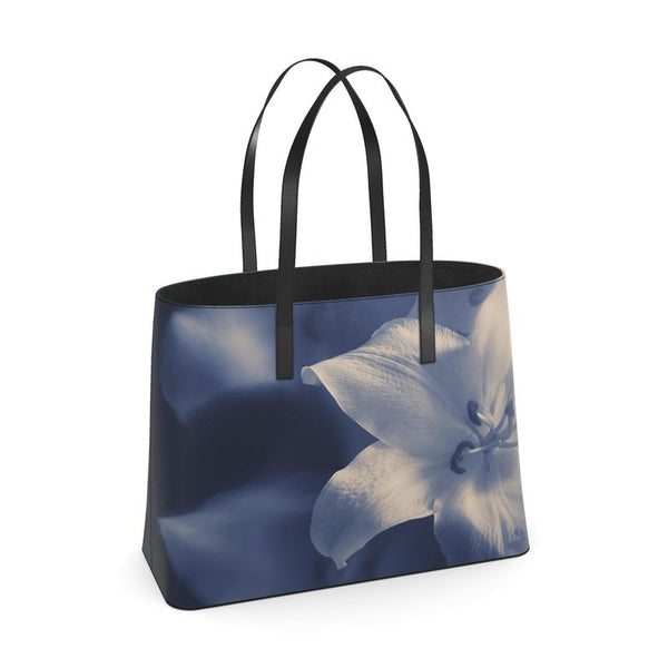 UNTITLED x Indira Cesarine "Blue Lillies" Kika Leather Tote Bag - Limited Edition