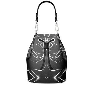 UNTITLED x Indira Cesarine "Lumière" Series Black and White Kaleidoscopic Bucket Bag - Limited Edition