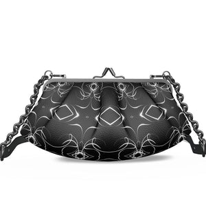 UNTITLED x Indira Cesarine "Lumière" Series Black and White Kaleidoscopic Pleated Metal Frame Bag - Limited Edition