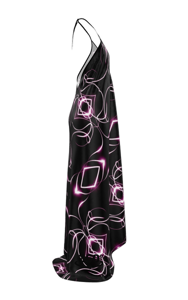 UNTITLED x Indira Cesarine "Lumière" Series Black and Pink Kaleidoscopic Halter Neck Backless Dress - Limited Edition