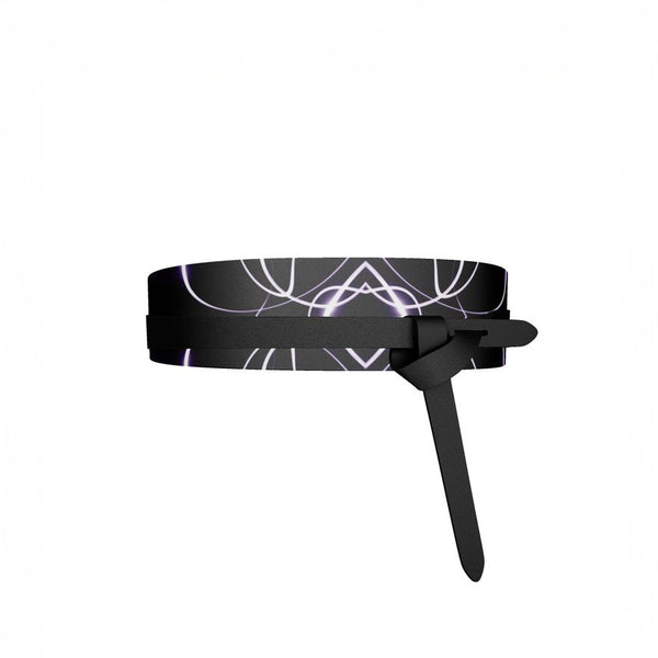 UNTITLED x Indira Cesarine "Lumière" Series Black and Violet Kaleidoscopic Leather Wrap Belt - Limited Edition