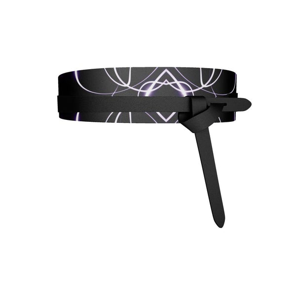 UNTITLED x Indira Cesarine "Lumière" Series Black and Violet Kaleidoscopic Leather Wrap Belt - Limited Edition