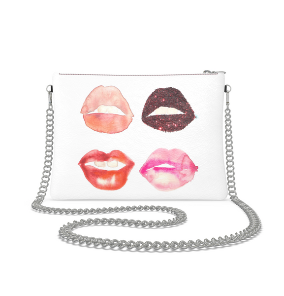 UNTITLED x Fahren Feingold "KISS ME KILL ME" Crossbody Bag With Silver Chain - Limited Edition