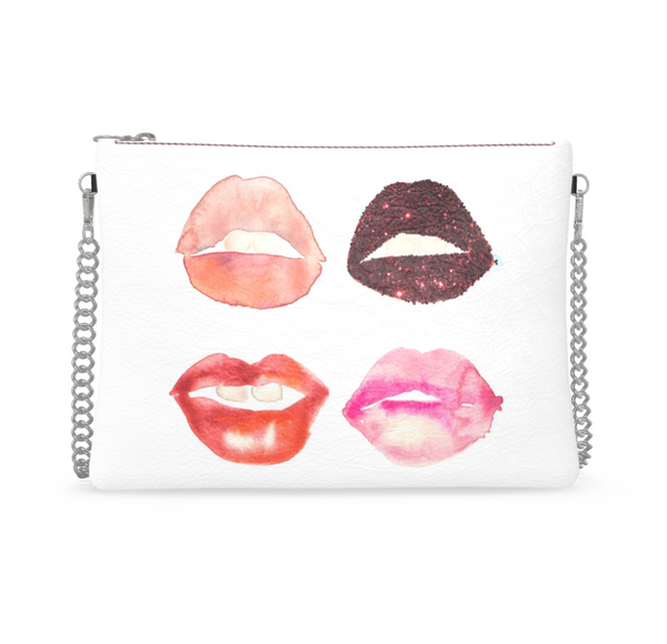 UNTITLED x Fahren Feingold "KISS ME KILL ME" Crossbody Bag With Silver Chain - Limited Edition