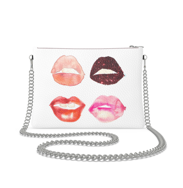 UNTITLED x Fahren Feingold "KISS ME KILL ME" Crossbody Bag With Silver Chain - Limited Edition