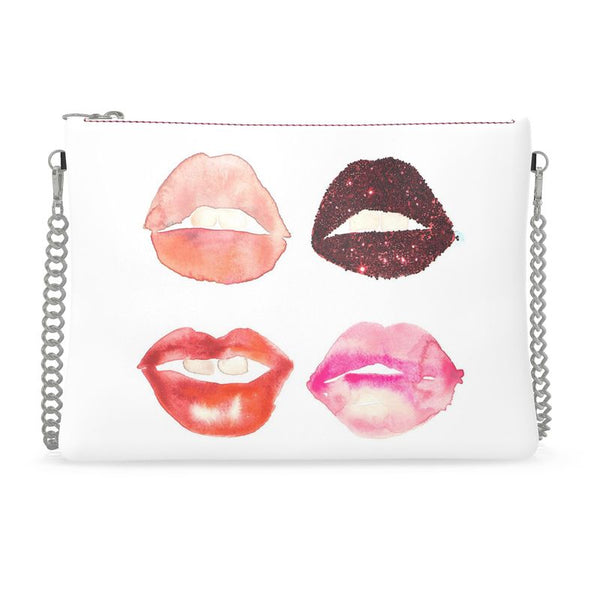 UNTITLED x Fahren Feingold "KISS ME KILL ME" Crossbody Bag With Silver Chain - Limited Edition