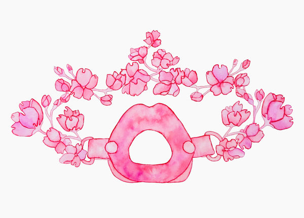 Helena Calmfors "Flower Gag" Watercolor Painting (Framed)