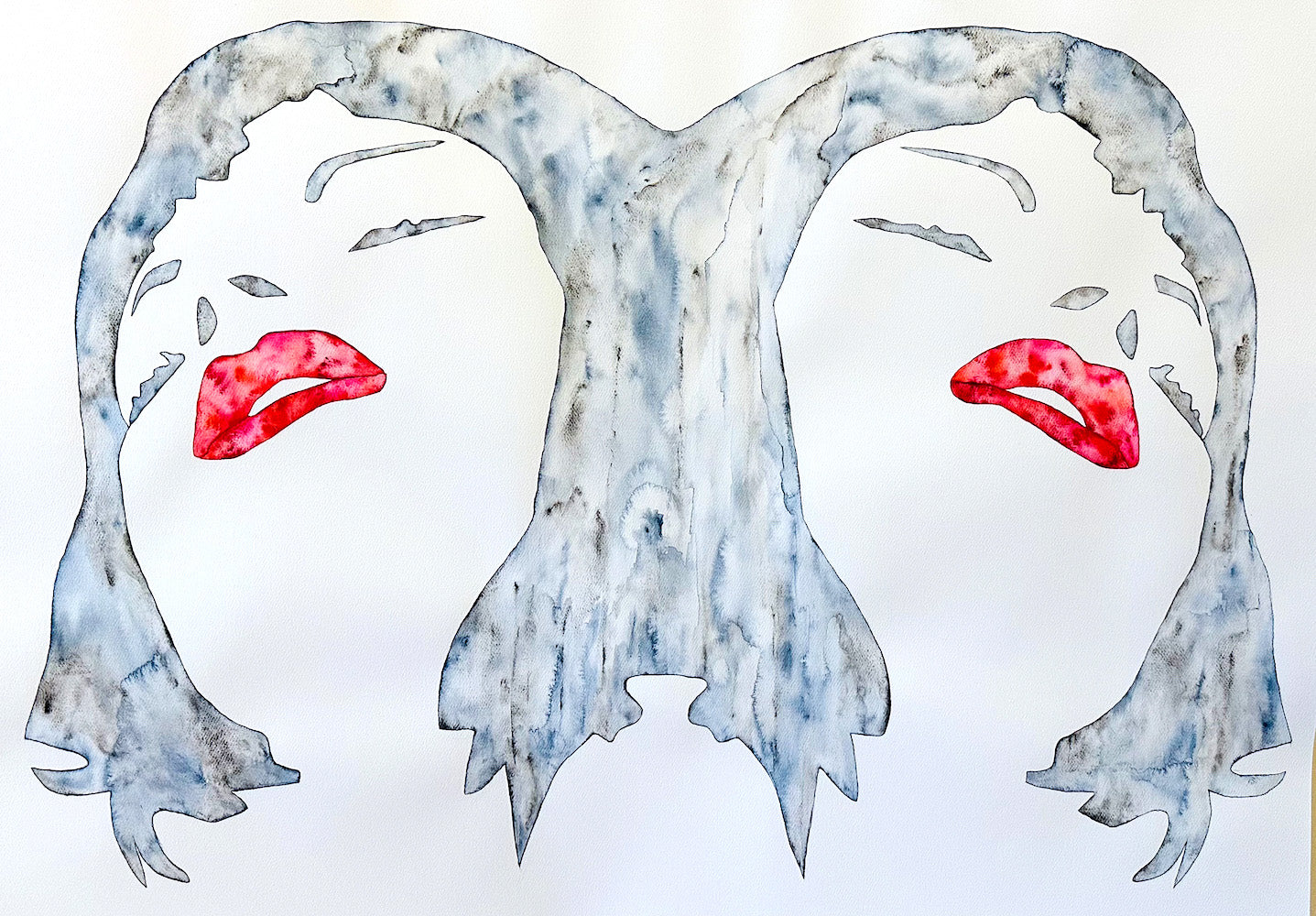 Helena Calmfors "Mirror" Watercolor Painting (Framed)