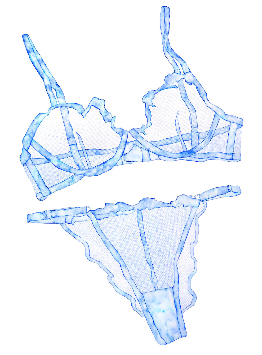 Helena Calmfors "Delicate" Watercolor Painting (Framed)