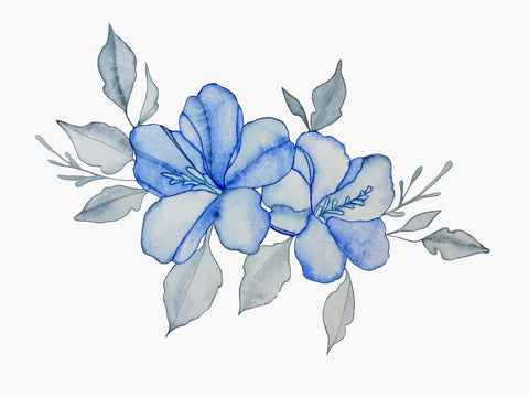 Helena Calmfors "Anemonies" Watercolor Painting (Framed)