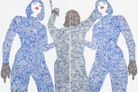 Helena Calmfors "BDSM Diptyque" Watercolor Painting