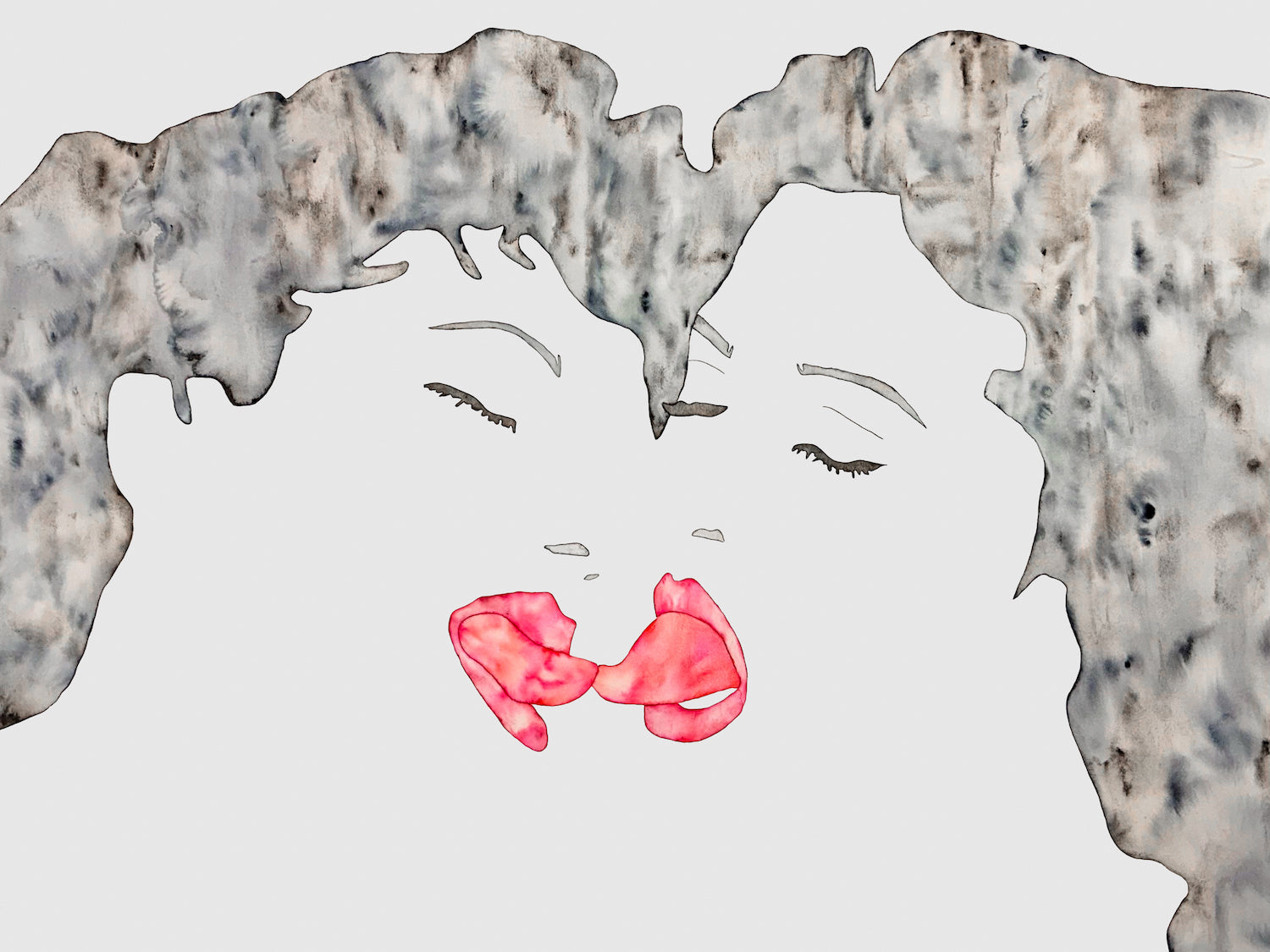 Helena Calmfors "Devour" Watercolor Painting (Mounted on Wood Panel)