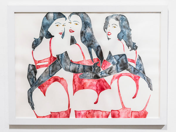 Helena Calmfors "You Are Not Invited" Watercolor Painting (Framed)