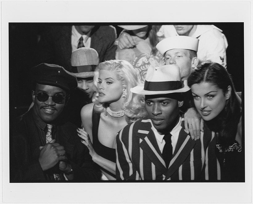 Daniela Federici "Anna Nicole Smith with Fab 5 Freddy, Carlos Alberto and Wendy Booth, Watching the Boxing Match"