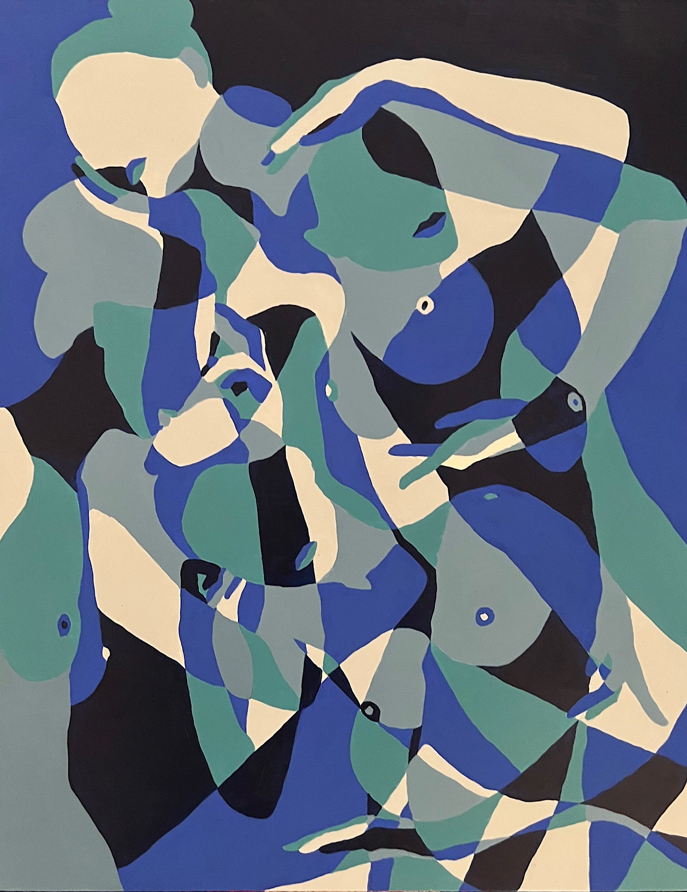 Faustine Badrichani "Mosaic / Slate Blue"