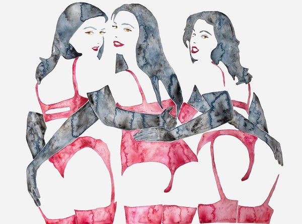 Helena Calmfors "You Are Not Invited" Watercolor Painting (Framed)